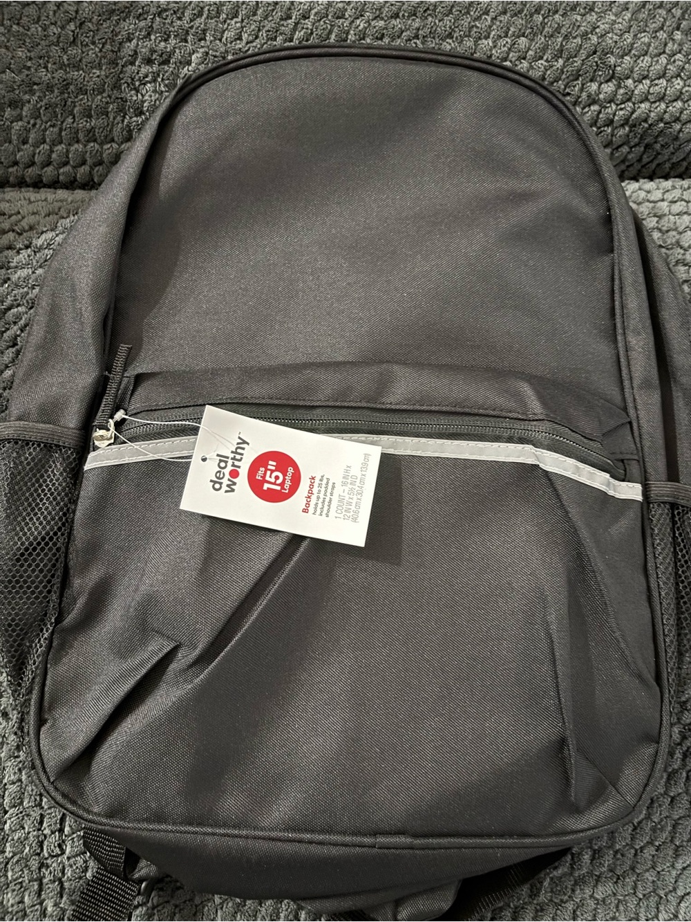 Everyday Black Men's Backpack with Front Zip Pocket